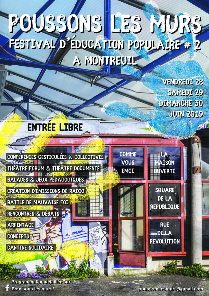 Affiche Festival Poussons les Murs ! Ressources Alternatives